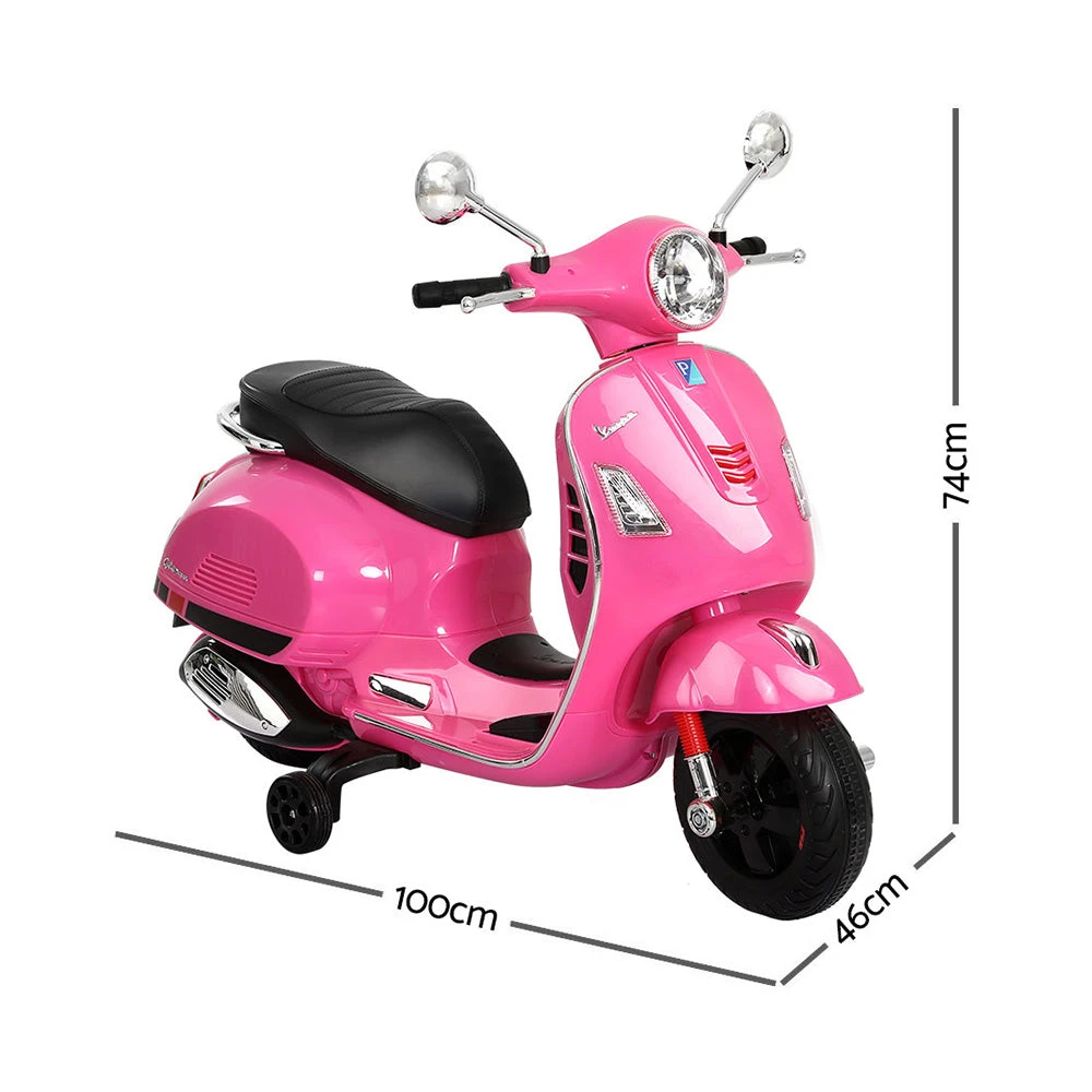 Vespa Licensed GTS Kids Electric Ride-On Motorcycle - Pink 6 Vespa Licensed GTS Kids Electric Ride-On Motorcycle - Pink - Image 6