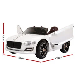 Bentley Style EXP12 Licensed 12v Electric Kids Ride On Car - White -Kids Car Sales White Electric Kids Ride On Car 13
