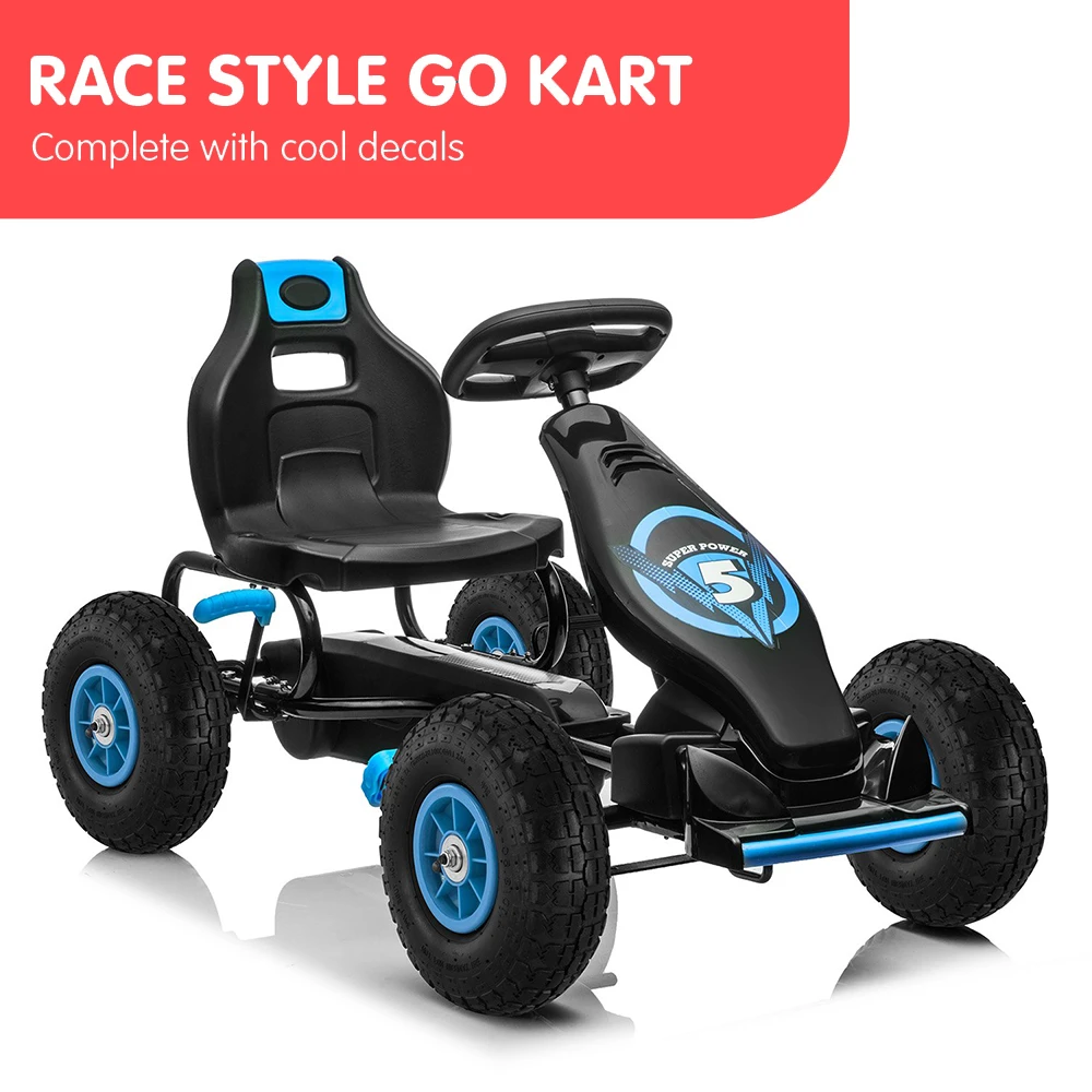 Kahuna G18 Kids Ride On Pedal Powered Go Kart Racing Style - Blue 5 Kahuna G18 Kids Ride On Pedal Powered Go Kart Racing Style - Blue - Image 5