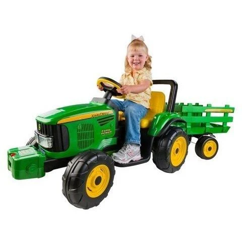 John Deere Farm Power 12v Kids Ride-On Tractor With Trailer 3 John Deere Farm Power 12v Kids Ride-On Tractor With Trailer - Image 3