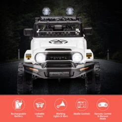 Kahuna Authorized Toyota Electric Kids Ride-on Car Fj Cruiser - White -Kids Car Sales features kahuna authorised toyota fj cruiser kids electric ride on car green 1