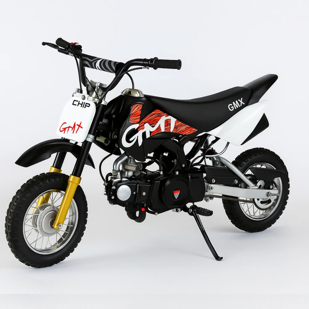 GMX Chip 50cc Petrol-Powered 4-Stroke Kids Dirt Bike - Black 1 GMX Chip 50cc Petrol-Powered 4-Stroke Kids Dirt Bike - Black