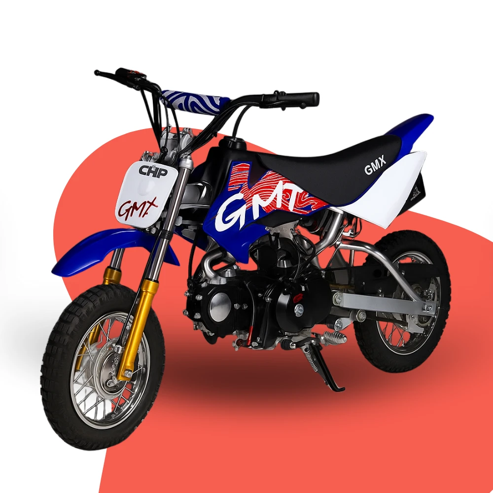 GMX Chip 50cc Petrol-Powered 4-Stroke Kids Dirt Bike - Blue 1 GMX Chip 50cc Petrol-Powered 4-Stroke Kids Dirt Bike - Blue