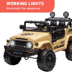 Kahuna Authorised Toyota Fj Cruiser Kids Electric Ride On Car - Khaki -Kids Car Sales headlight kahuna authorised toyota fj cruiser kids electric ride on car khaki