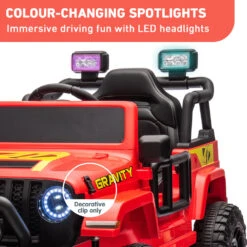 Kahuna S619 Gravity Kids Electric Ride On Car - Red -Kids Car Sales headlights kahuna s619 gravity kids electric ride on car red
