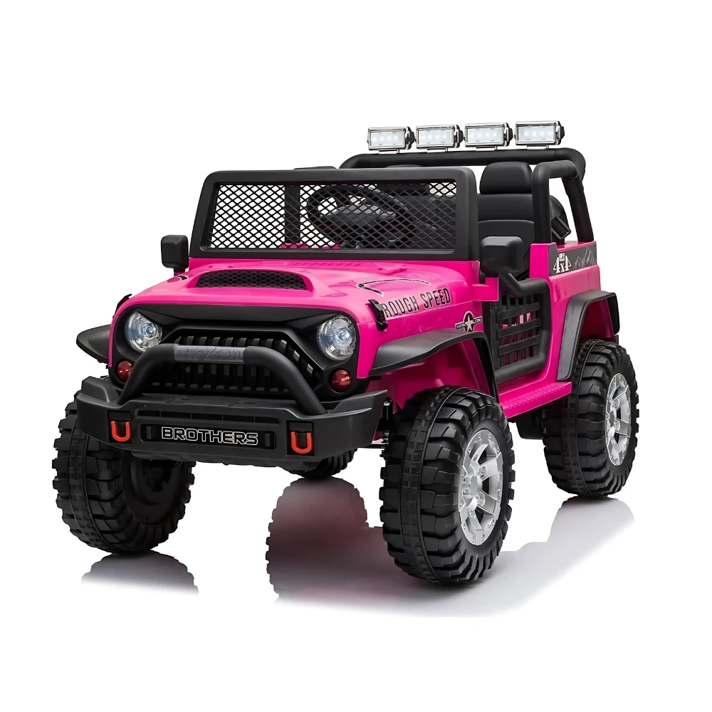 Jeep Off Road 12V 2-Seater Kids Ride On Car With Remote – Pink 7 Jeep Off Road 12V 2-Seater Kids Ride On Car With Remote – Pink - Image 7