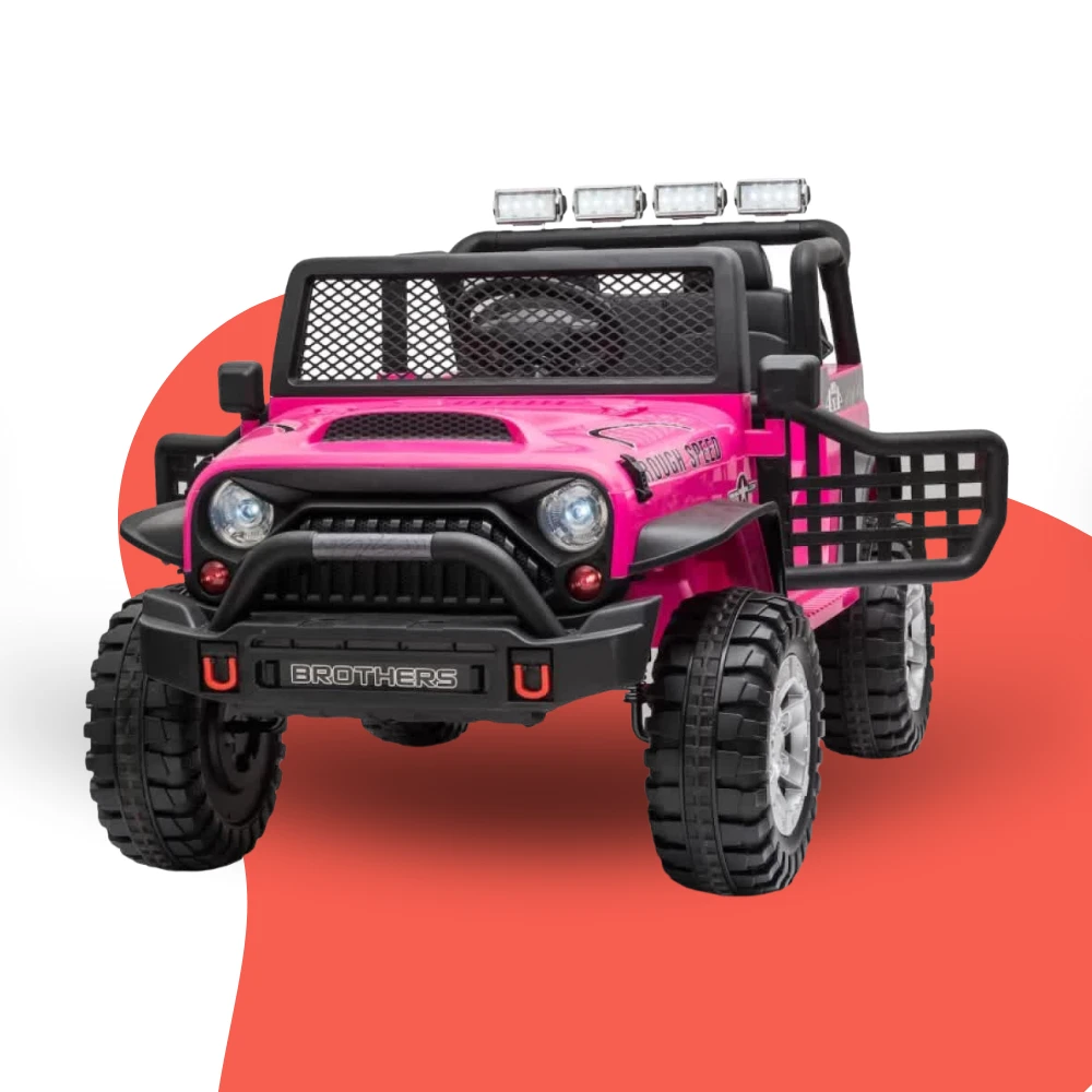 Jeep Off Road 12V 2-Seater Kids Ride On Car With Remote – Pink 3 Jeep Off Road 12V 2-Seater Kids Ride On Car With Remote – Pink - Image 3