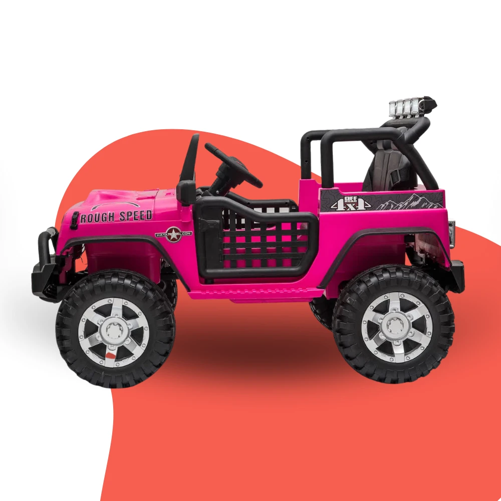 Jeep Off Road 12V 2-Seater Kids Ride On Car With Remote – Pink 5 Jeep Off Road 12V 2-Seater Kids Ride On Car With Remote – Pink - Image 5