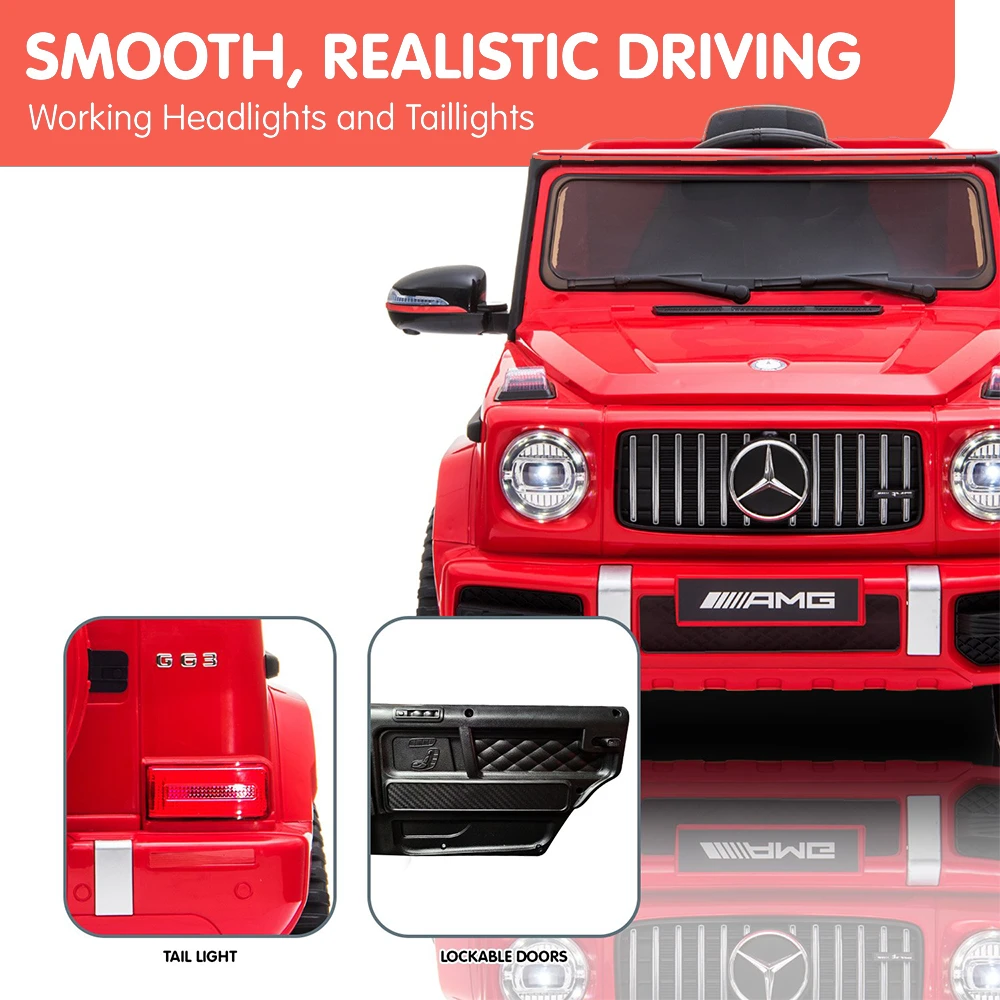 Kahuna 12v Licensed Mercedes Benz AMG G63 Kids Electric Ride On With Remote - Red 6 Kahuna 12v Licensed Mercedes Benz AMG G63 Kids Electric Ride On With Remote - Red - Image 6