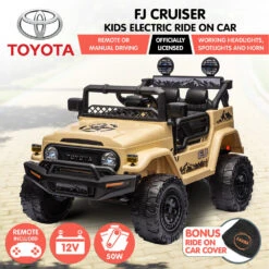 Kahuna Authorised Toyota Fj Cruiser Kids Electric Ride On Car - Khaki -Kids Car Sales kahuna authorised toyota fj cruiser kids electric ride on car khaki 2