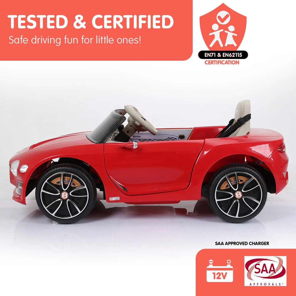 Kahuna Bentley Exp 12 Speed 6E Licensed Kids Ride On Electric Car Remote Control - Red 8 Kahuna Bentley Exp 12 Speed 6E Licensed Kids Ride On Electric Car Remote Control - Red - Image 8