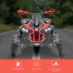 Kahuna GTS99 Kids Electric Ride On Quad Bike Toy ATV 50W - Red -Kids Car Sales kahuna gts99 kids electric ride on quad bike toy atv 50w red 08