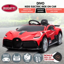 Kahuna Licensed Bugatti Divo Kids Electric Ride On Car - Red -Kids Car Sales kahuna licensed bugatti divo kids electric ride on car red 09