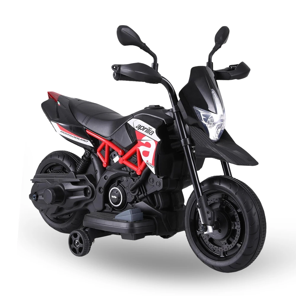 Rigo Kids Licensed 6V Aprilia - Dorsoduro 900 Kids Electric Motorcycle - Black 2 Rigo Kids Licensed 6V Aprilia - Dorsoduro 900 Kids Electric Motorcycle - Black - Image 2