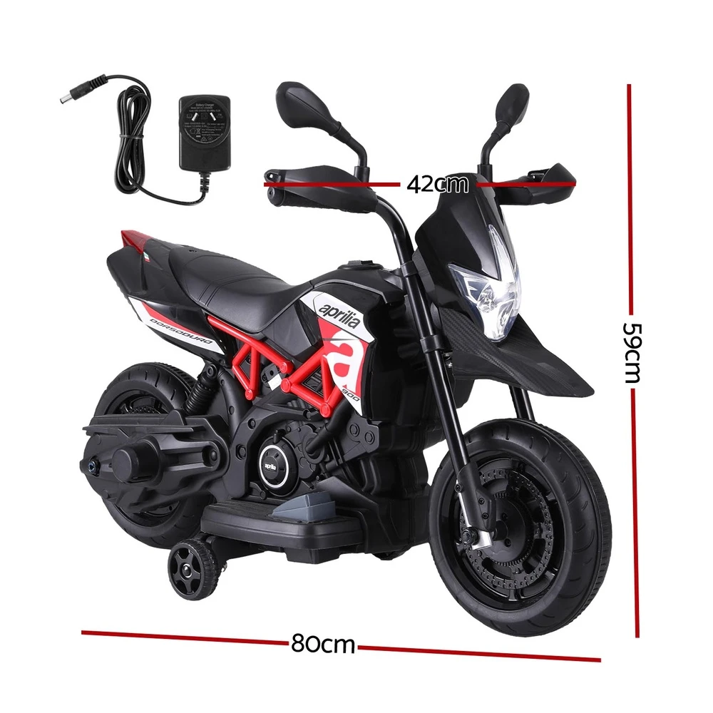Rigo Kids Licensed 6V Aprilia - Dorsoduro 900 Kids Electric Motorcycle - Black 7 Rigo Kids Licensed 6V Aprilia - Dorsoduro 900 Kids Electric Motorcycle - Black - Image 7