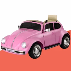 Licensed 6v Volkswagen Beetle Electric Kids Ride On Car With Remote - Pink