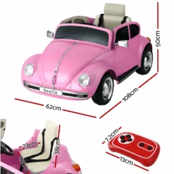 Licensed 6v Volkswagen Beetle Electric Kids Ride On Car With Remote - Pink -Kids Car Sales licensed 6v volkswagen beetle electric kids ride on car with remote pink 5