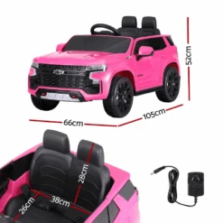 Licensed Chevrolet Tahoe 12v Kids Electric Ride On Car With Remote - Pink -Kids Car Sales licensed chevrolet tahoe 12v kids electric ride on car with remote pink 2