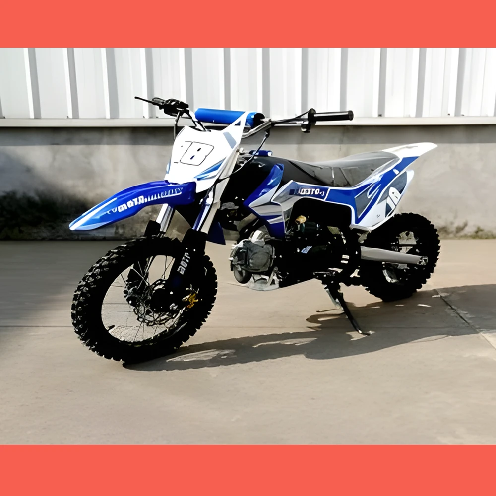 MJM 110cc Petrol Powered 4-Stroke Kids Trail Pit Dirt Bike - Blue 3 MJM 110cc Petrol Powered 4-Stroke Kids Trail Pit Dirt Bike - Blue - Image 3