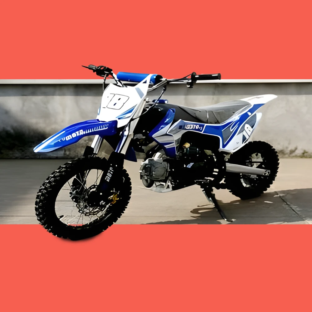 MJM 110cc Petrol Powered 4-Stroke Kids Trail Pit Dirt Bike - Blue 1 MJM 110cc Petrol Powered 4-Stroke Kids Trail Pit Dirt Bike - Blue
