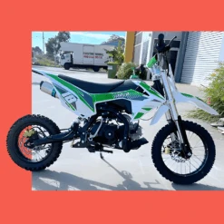 MJM 110cc Petrol Powered 4-Stroke Kids Trail Pit Dirt Bike - Green -Kids Car Sales mjm 110cc petrol powered 4 stroke kids trail pit dirt bike green 03