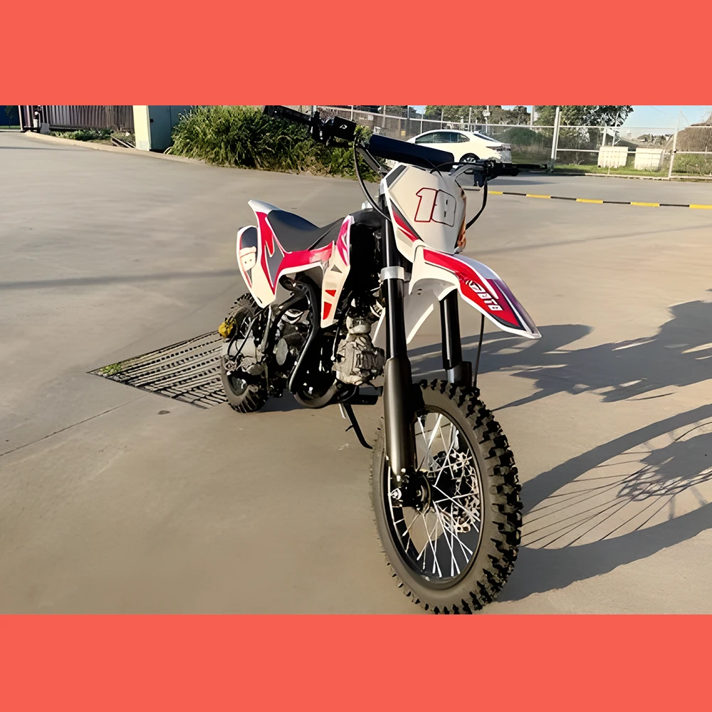 MJM 110cc Petrol Powered 4-Stroke Kids Trail Pit Dirt Bike - Red 3 MJM 110cc Petrol Powered 4-Stroke Kids Trail Pit Dirt Bike - Red - Image 3