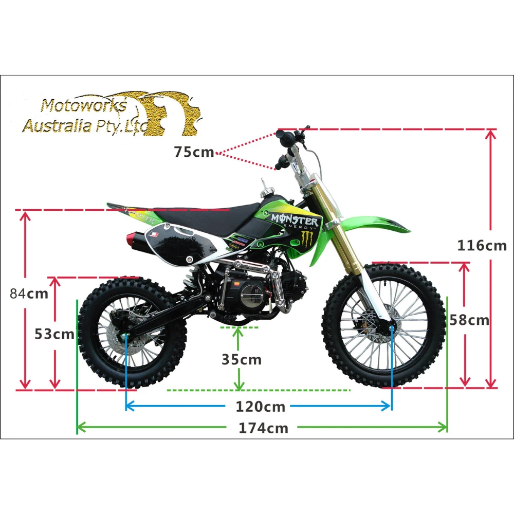 Motoworks 150cc Petrol Powered 4-Stroke Big Foot Kids Dirt Bike - Red 3 Motoworks 150cc Petrol Powered 4-Stroke Big Foot Kids Dirt Bike - Red - Image 3