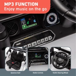 Kahuna Authorized Toyota Electric Kids Ride-on Car Fj Cruiser - White -Kids Car Sales music mp3 kahuna authorised toyota fj cruiser kids electric ride on car green