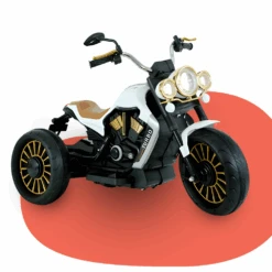 New Aim 12v Three Wheels Kids Electric Ride-On Motorbike - White