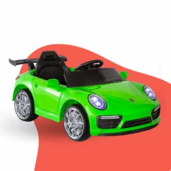 Porsche-Inspired 12V Electric Kids Ride On With Remote - Green