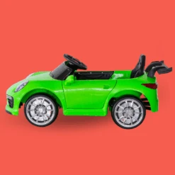 Porsche-Inspired 12V Electric Kids Ride On With Remote - Green -Kids Car Sales porsche inspired 12v electric ride on with remote green v196 bmt911w 3