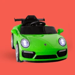 Porsche-Inspired 12V Electric Kids Ride On With Remote - Green -Kids Car Sales porsche inspired 12v electric ride on with remote green v196 bmt911w 5
