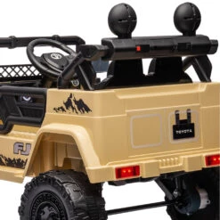 Kahuna Authorised Toyota Fj Cruiser Kids Electric Ride On Car - Khaki -Kids Car Sales rear side view kahuna authorised toyota fj cruiser kids electric ride on car khaki