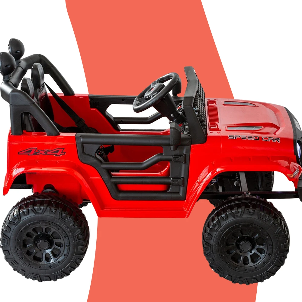 Lenoxx Jeep Inspired 12v Kids Electric Ride-on With Remote - Red 6 Lenoxx Jeep Inspired 12v Kids Electric Ride-on With Remote - Red - Image 6
