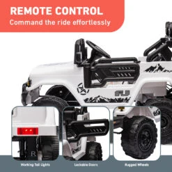 Kahuna Authorized Toyota Electric Kids Ride-on Car Fj Cruiser - White -Kids Car Sales remote control kahuna authorised toyota fj cruiser kids electric ride on car green