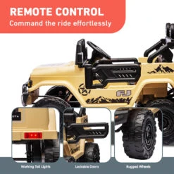 Kahuna Authorised Toyota Fj Cruiser Kids Electric Ride On Car - Khaki -Kids Car Sales remote control kahuna authorised toyota fj cruiser kids electric ride on car khaki