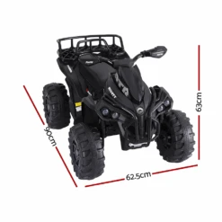 Rigo 12v Kids Electric ATV Quad Bike Ride On With Storage Rack - Black -Kids Car Sales rigo 12v kids electric atv quad bike ride on with storage rack black 1
