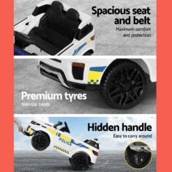 Rigo 12v Kids Electric Police Patrol Ride On Car With Remote - White -Kids Car Sales rigo 12v kids electric police patrol ride on car with remote white 2