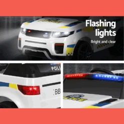 Rigo 12v Kids Electric Police Patrol Ride On Car With Remote - White -Kids Car Sales rigo 12v kids electric police patrol ride on car with remote white 3