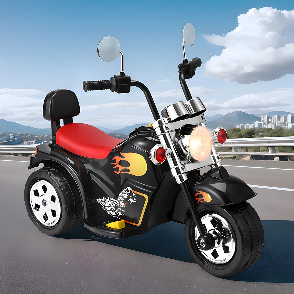 Rigo Harley Inspired 6v Kids Electric Ride On Motorbike - Black 2 Rigo Harley Inspired 6v Kids Electric Ride On Motorbike - Black - Image 2