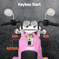 Rigo Harley Inspired 6v Kids Electric Ride On Motorbike - Pink -Kids Car Sales rigo harley inspired 6v kids electric ride on motorbike pink 3