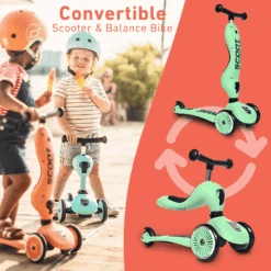 Scoot & Ride Highwaykick 1 Convertible Scooter & Balance Bike - Green -Kids Car Sales scoot ride highwaykick 1 convertible scooter balance bike green