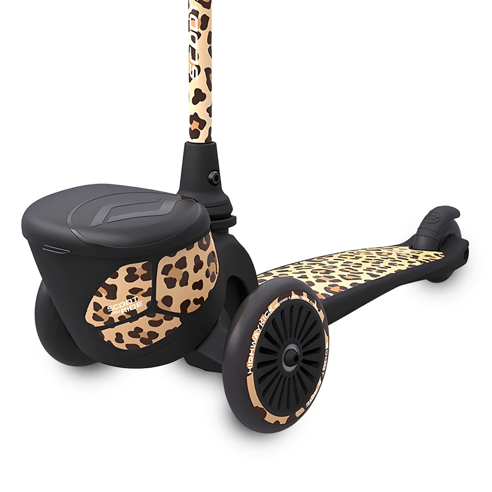 Scoot & Ride Highwaykick 2 Kids 3-Wheel Scooter With Storage - Leopard 8 Scoot & Ride Highwaykick 2 Kids 3-Wheel Scooter With Storage - Leopard - Image 8