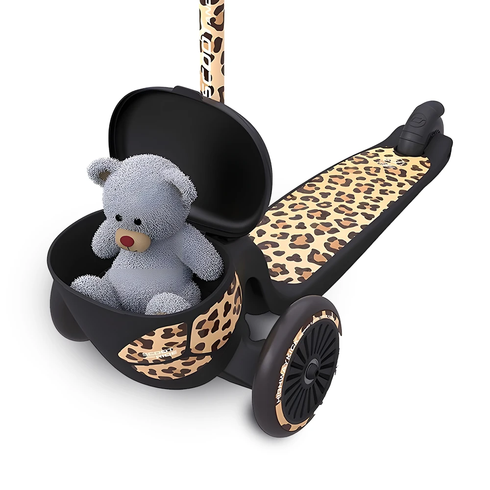 Scoot & Ride Highwaykick 2 Kids 3-Wheel Scooter With Storage - Leopard 9 Scoot & Ride Highwaykick 2 Kids 3-Wheel Scooter With Storage - Leopard - Image 9
