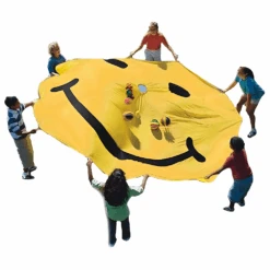 Smiley Face Playchute With Handles 3.6m Diameter