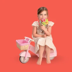 Tender Leaf Toys Tender Leaf Wooden Ride On Scooter With Basket - Pink -Kids Car Sales tender leaf wooden ride on scooter with basket pink tl8594 4