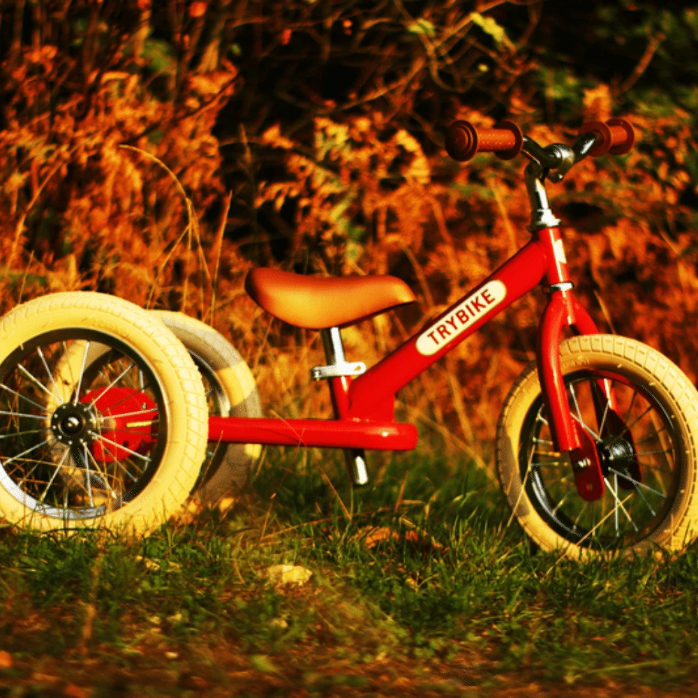Trybike 2 In 1 Steel Kids Balance Bike & Trike - Vintage Red 7 Trybike 2 In 1 Steel Kids Balance Bike & Trike - Vintage Red - Image 7
