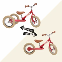 Trybike 2 In 1 Steel Kids Balance Bike & Trike - Vintage Red 22 Trybike 2 In 1 Steel Kids Balance Bike & Trike - Vintage Red -Kids Car Sales trybike matte red vintage 3 wheel revamp tb6175 11