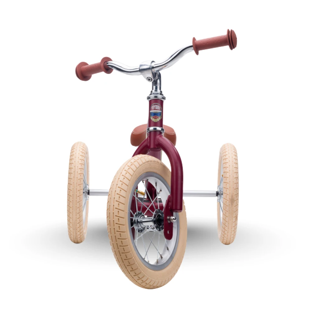 Trybike 2 In 1 Steel Kids Balance Bike & Trike - Vintage Red 3 Trybike 2 In 1 Steel Kids Balance Bike & Trike - Vintage Red - Image 3