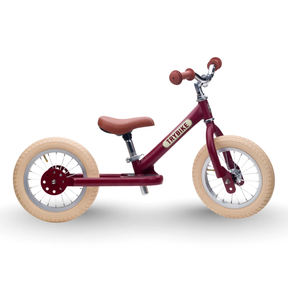 Trybike 2 In 1 Steel Kids Balance Bike & Trike - Vintage Red 12 Trybike 2 In 1 Steel Kids Balance Bike & Trike - Vintage Red - Image 12